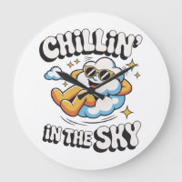 Chillin in den Himmel - Fun Cloud Wall Clock