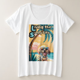 Chillin' in der Sonne: Schwarz und Braun mit Shad Große Größe T-Shirt