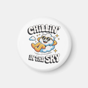 Chillin' in Sky Cloud Design Fun Kühlschrank Magnet