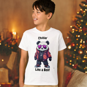Chillin' like a Boss Panda Cool Panda Kids T-Shirt