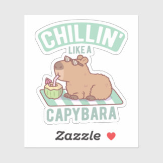 Chillin like a Capybara Funny Aufkleber
