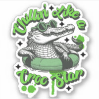 Chillin' like a Croc Star Sticker: Cooles Krokodil