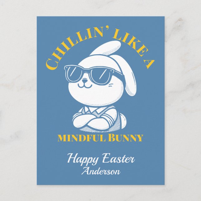 Chillin' like a Mindful Bunny Oaster Postkarte (Vorderseite)