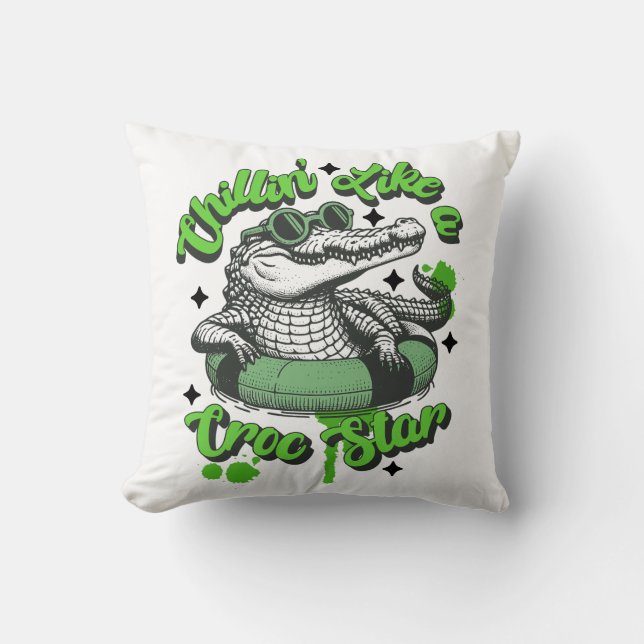Chillin' like Croc Star kids Cool Croc Kissen (Vorderseite)