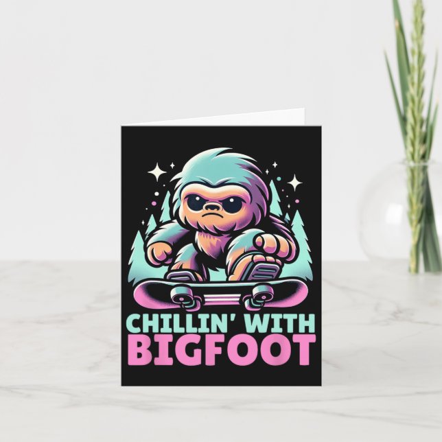 Chillin" mit Bigfoot Alpiner Wintersportort Snowbo Karte (Vorderseite)