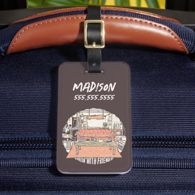 Chillin' mit FRIENDS™ Cartoon Gepäckanhänger (Vorderseite Insitu 2)