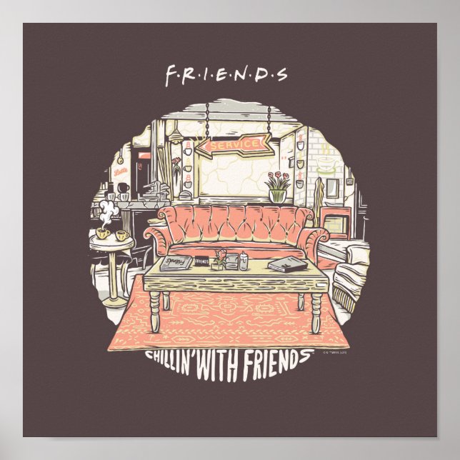 Chillin' mit FRIENDS™ Cartoon Poster (Vorne)
