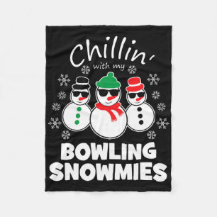 Chillin mit meinem Bowling Snowmies Weihnachten Fleecedecke