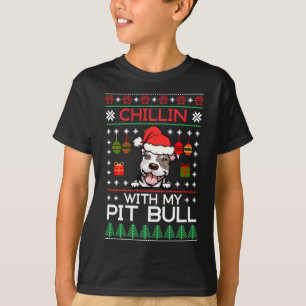Chillin mit meinem Pitbull Santa Ugly Weihnachtssc T-Shirt