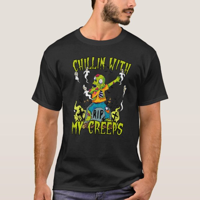 Chillin mit meinen Creeps Zombie Dab Brother Siste T-Shirt (Vorderseite)