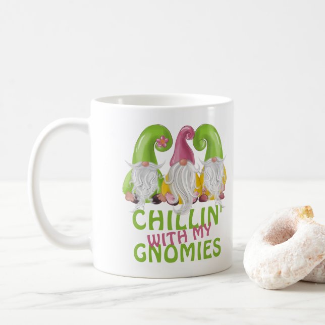 Chillin mit meinen Gnomen gewinnt Spaß Kaffeetasse (Mit Donut)