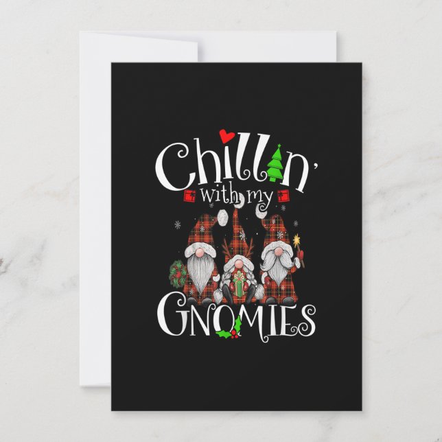 Chillin mit meinen Gnomen, Weihnachts-Rote Gnomen  Einladung (Vorderseite)