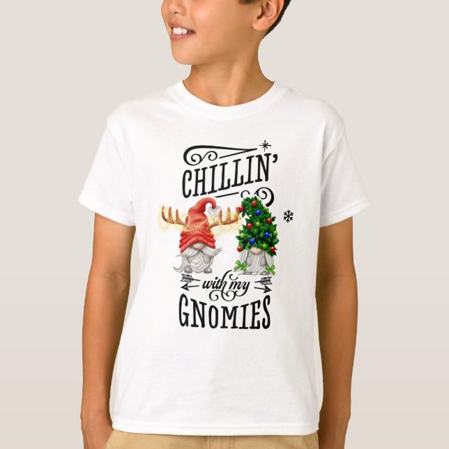 Chillin' mit meinen Gnomen Weihnachtsbummel T-Shirt (Vorderseite)