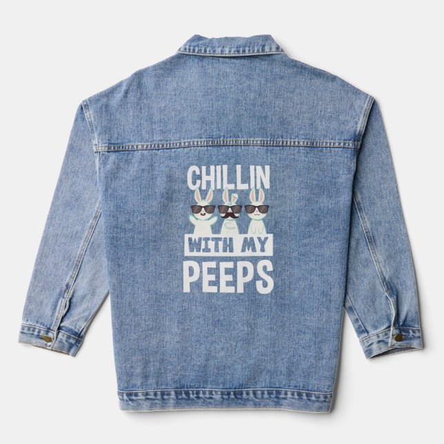 Chillin' mit meinen Pieps Osterhasen Jeansjacke (Rückseite)