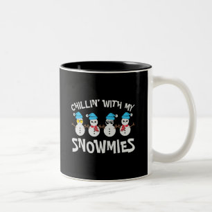 Chillin" mit meinen Schneemännern - Niedlicher Sch Zweifarbige Tasse