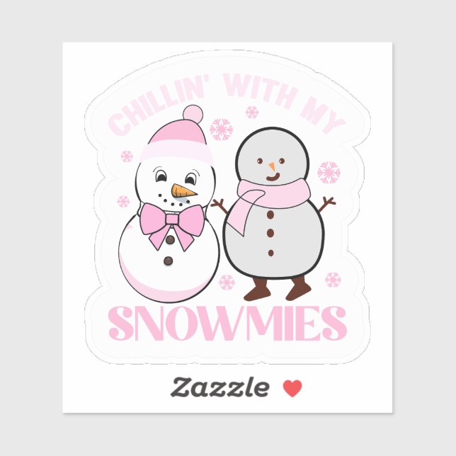 Chillin" mit meinen Schneemassen Winter Aufkleber (Blatt)