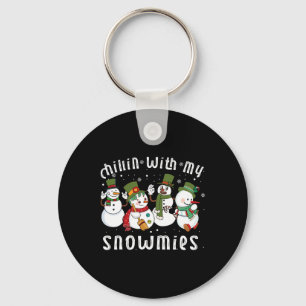 Chillin mit meinen Snowmies Santa Snowman Funny Xm Schlüsselanhänger