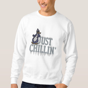 Chillin Penguin Besticktes Sweatshirt