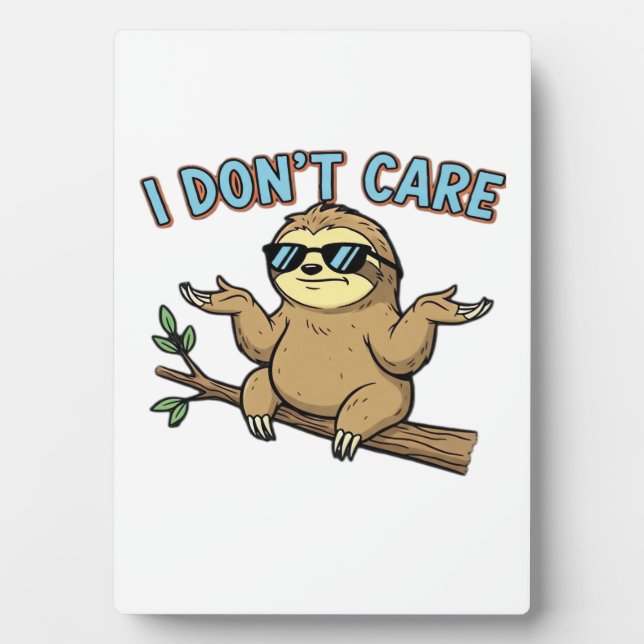Chillin' Sloth I Don't Care Design Essential T-Shi Fotoplatte (Vorderseite)