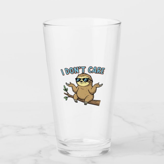 Chillin' Sloth I Don't Care Design Essential T-Shi Glas (Vorderseite)