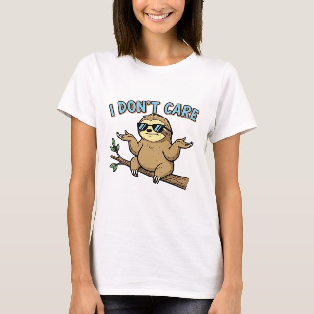 Chillin' Sloth I Don't Care Design Essential T-Shi T-Shirt (Vorderseite)