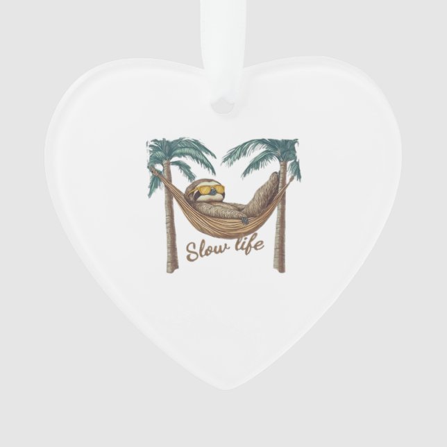 Chillin' Sloth in a Hammock Oversized T-Shirt Ornament (Vorderseite)