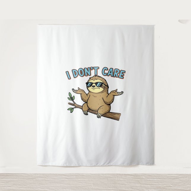 Chillin' Sloth ist mir egal, wie ich essenzielle T Wandteppich (Vorderseite)