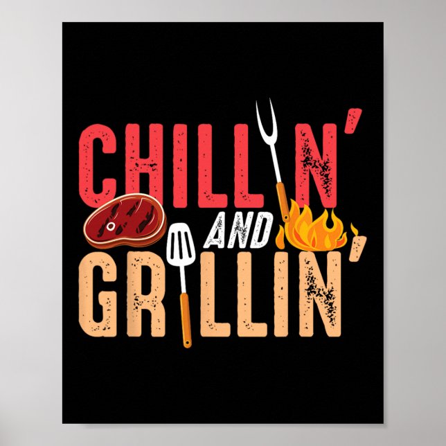 Chillin und Grillin Byrbecue Party Poster (Vorne)