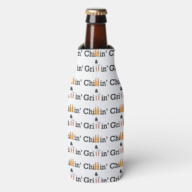 Chillin und Grillin Flasche und Can Huggie Flaschenkühler (Flaschenvorderseite)