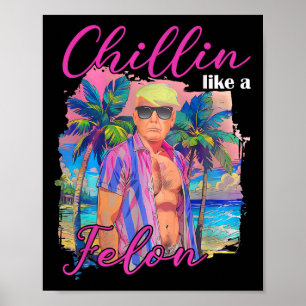 Chillin wie ein Felon Funny Trump für Präsident Su Poster