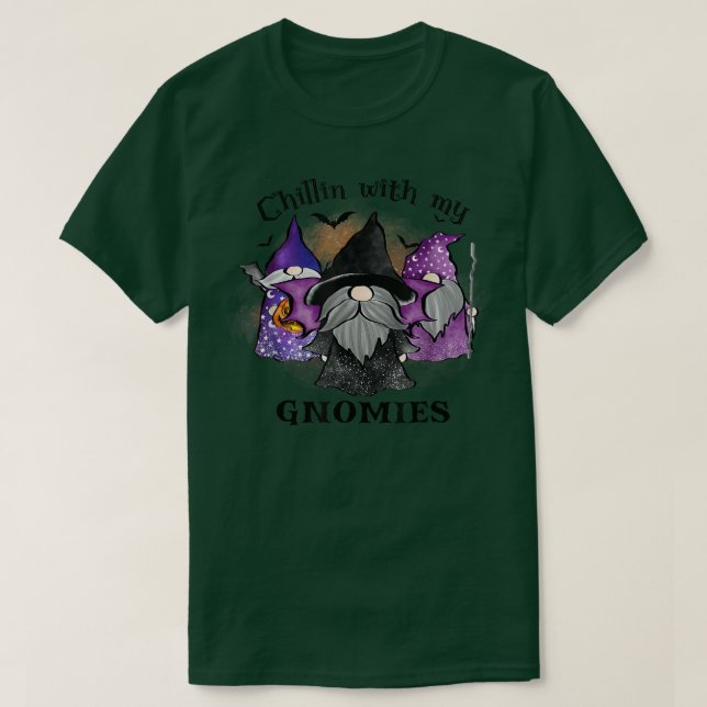 Chillin With My Gnomies Spooky Halloween Gnome Cos T-Shirt (Design vorne)