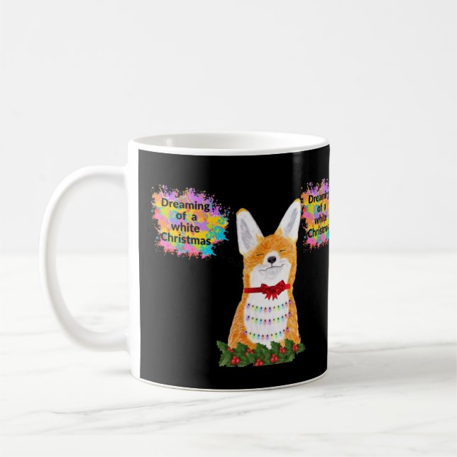 Chilling Fox White Christmas Kaffeetasse (Links)