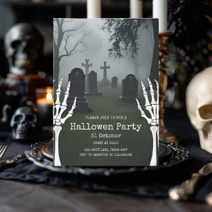 Chilling Graveyard Halloween-Party Feiertagskarte
