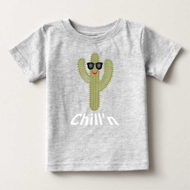 Chill'n Cactus Design - Baby Fine Jersey T - Shirt (Vorderseite)