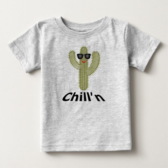 Chill'n Cactus Design - Baby Fine Jersey T - Shirt (Vorderseite)