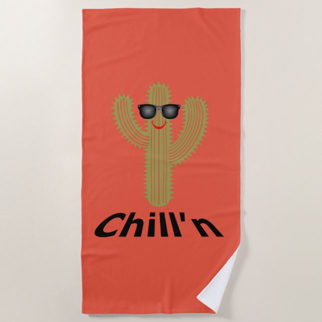 Chill'n Cactus Design - Strandtuch (Vorderseite)