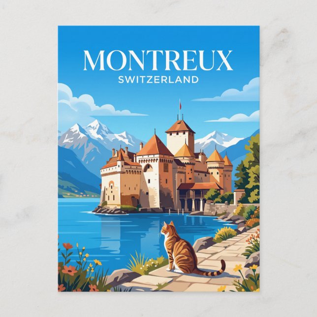 Chillon Castle Switzerland Postkarte (Vorderseite)