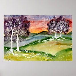 Chillout 2 surreale Landschaft Aquarell Poster Dru