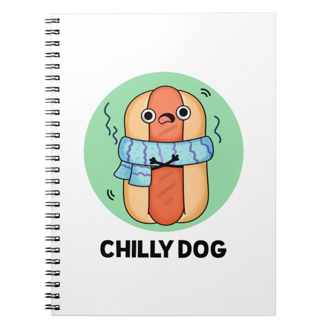 Chilly Hund Funny Chili Hot Dog Puff Notizblock (Vorderseite)