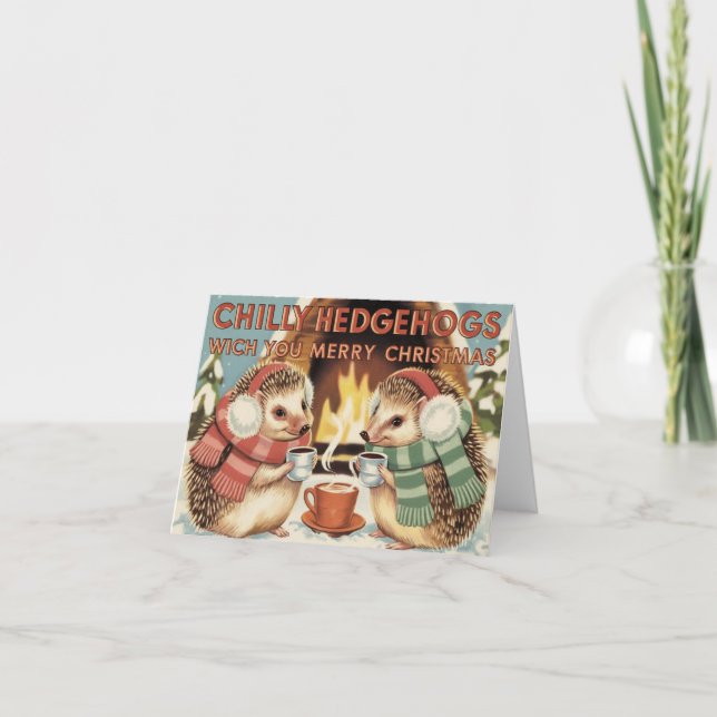 Chilly Igel Weihnachten Karte (Vorderseite)