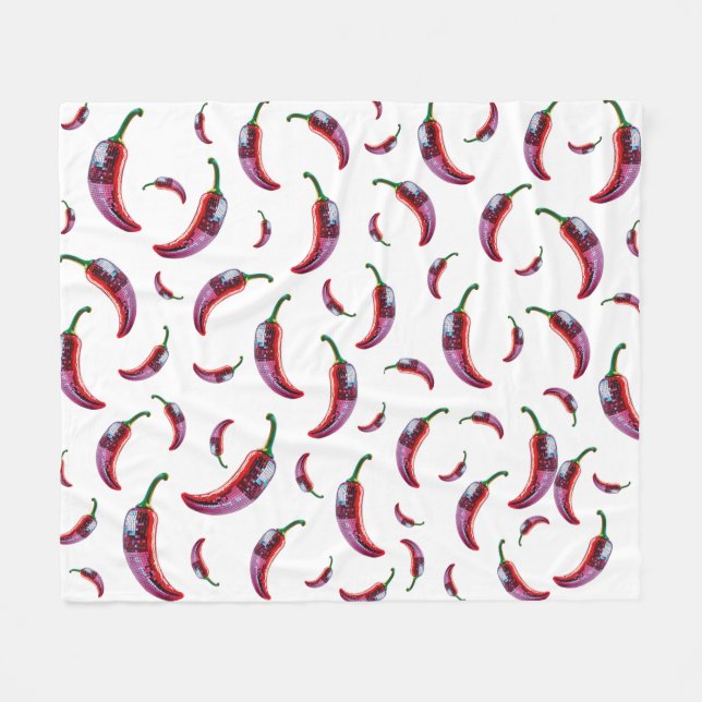 Chilly Pepper Disco Vibes Fleece Blanket (Vorderseite (Horizontal))
