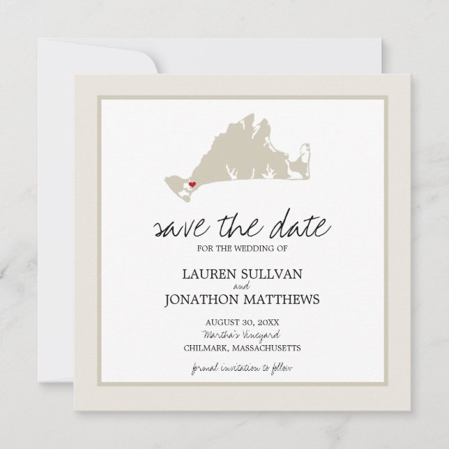 Chilmark Martha's Vineyard Wedding Save the Date (Vorderseite)