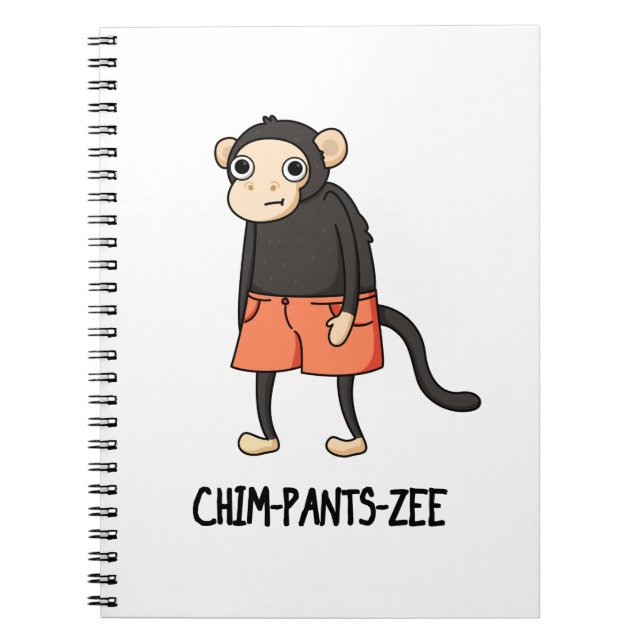 Chim-Pants-Zee Funny Chimpanzee Affenpuppe Notizblock (Vorderseite)