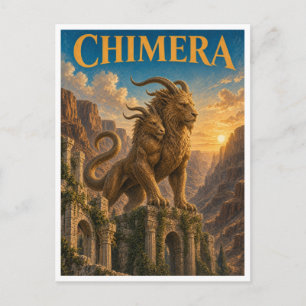 Chimäre, Gothic Fantasy Monster Postkarte