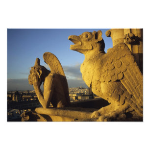 Chimäre, Kathedrale Notre-Dame, Paris, Frankreich Fotodruck