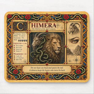 Chimäre, mittelalterliche Bestiarien-Kunst Mousepad