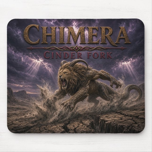 Chimera Cinder Fork Dark Realism Mousepad (Vorne)