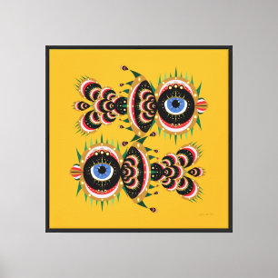 Chimera - Fischvögel 24x24 Stretched Leinwand Gicl