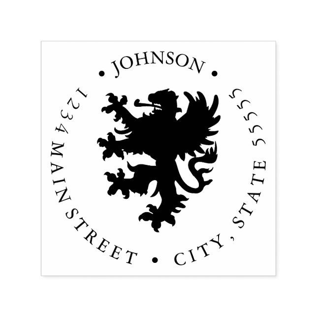 Chimera Lion Heraldry Return Label Permastempel (Design)