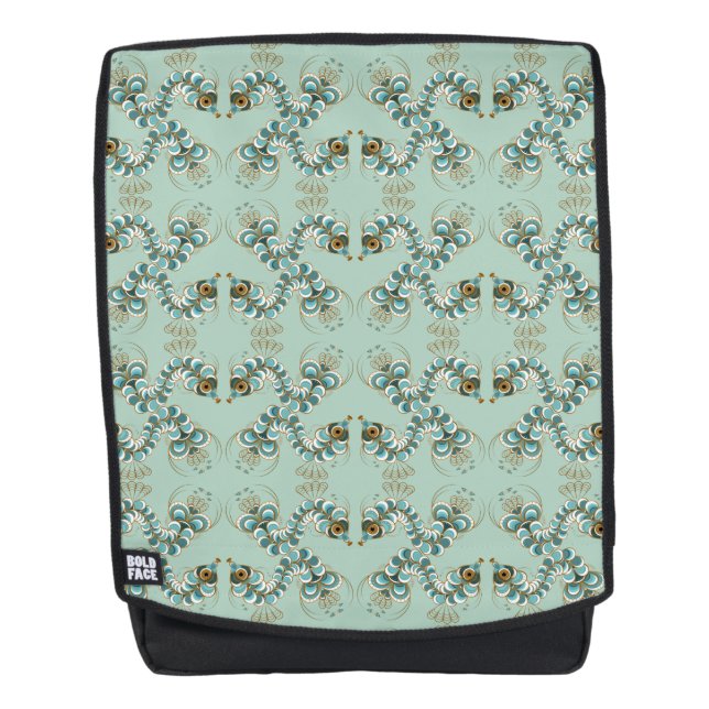 Chimera - Pacock Seahorse Motif sac à dos (Devant)